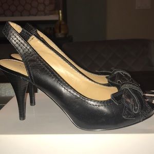 Black Nine West Peep-Toe Pumps